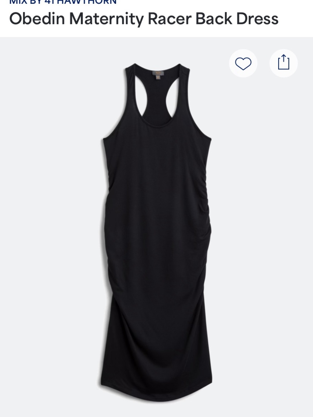 41 Hawthorn Black Racerback Side-Ruched Maxi Dress